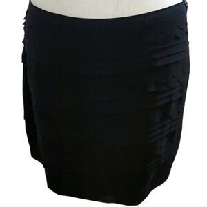Studio M Black Mini Skirt With Scalloped Ruffle Detail Size M